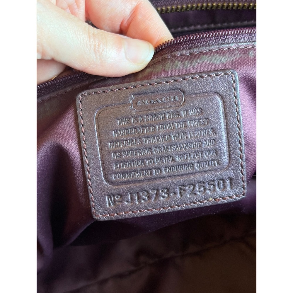 Plum Coach Taylor Op Art Alexis Tote with Dual Shoulder Straps and Gold Hardware - Picture 8 of 8